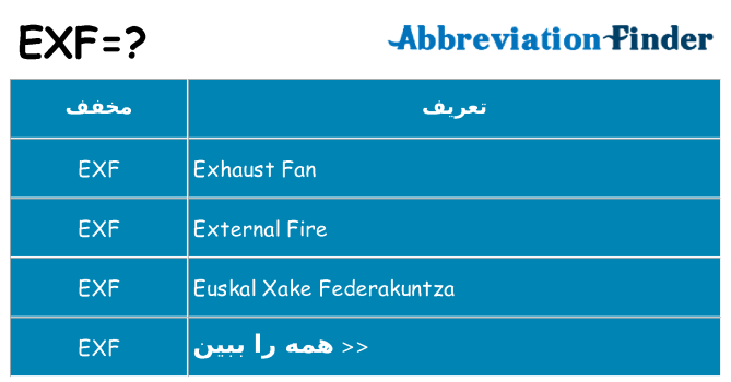 چه exf برای ایستادن؟