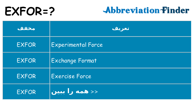 چه exfor برای ایستادن؟