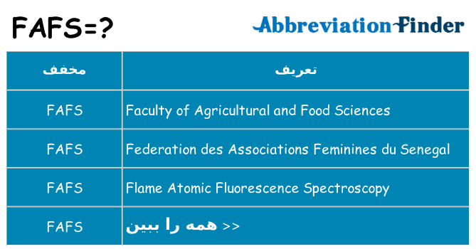 چه fafs برای ایستادن؟