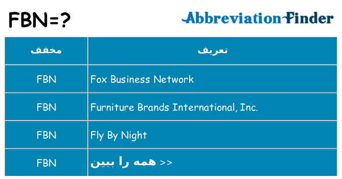 چه fbn برای ایستادن؟