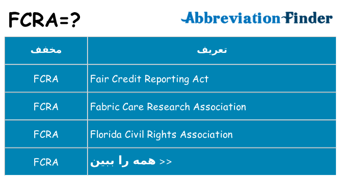 چه fcra برای ایستادن؟