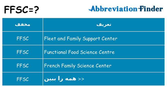 چه ffsc برای ایستادن؟