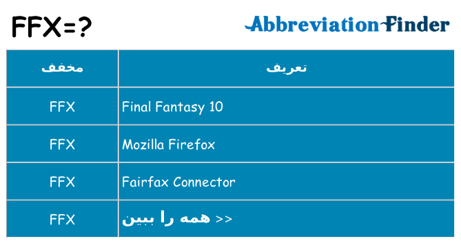 چه ffx برای ایستادن؟