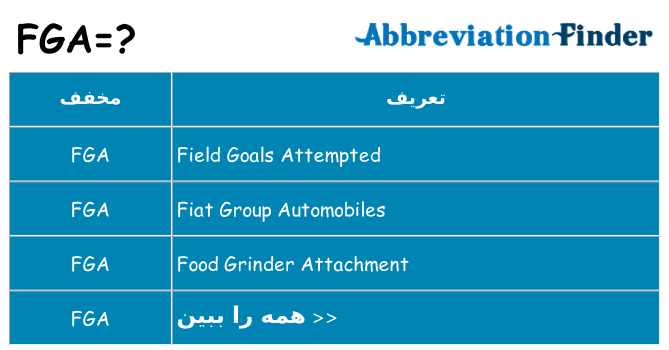 چه fga برای ایستادن؟
