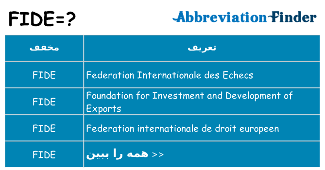 چه fide برای ایستادن؟
