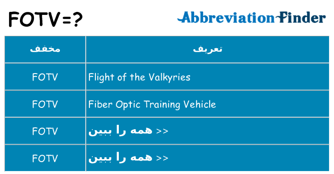 چه fotv برای ایستادن؟