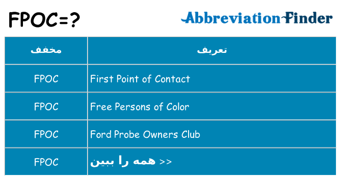 چه fpoc برای ایستادن؟