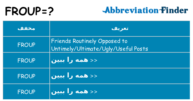 چه froup برای ایستادن؟