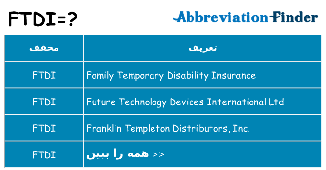 چه ftdi برای ایستادن؟