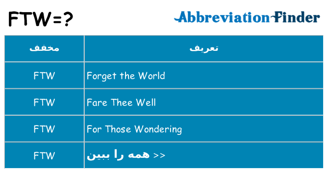 چه ftw برای ایستادن؟