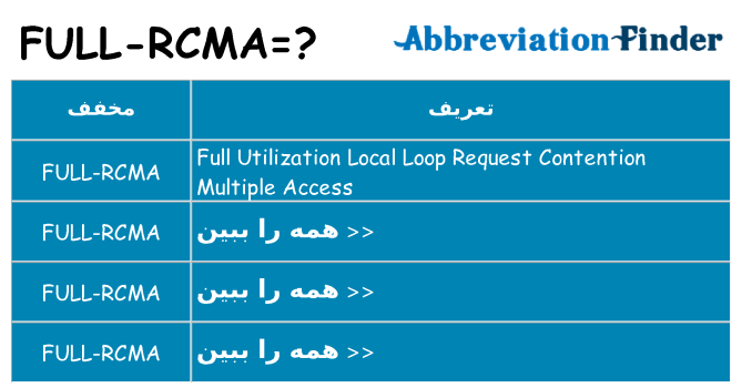 چه full-rcma برای ایستادن؟