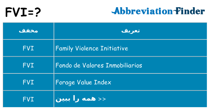 چه fvi برای ایستادن؟