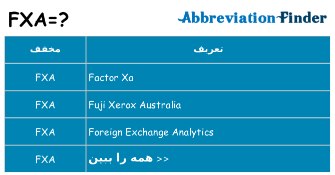 چه fxa برای ایستادن؟