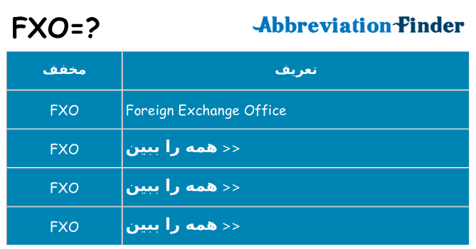 چه fxo برای ایستادن؟