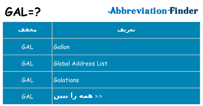 چه gal برای ایستادن؟