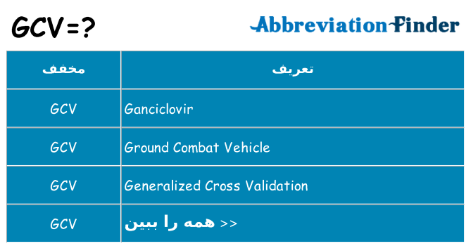 چه gcv برای ایستادن؟