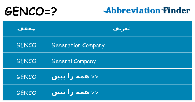 چه genco برای ایستادن؟