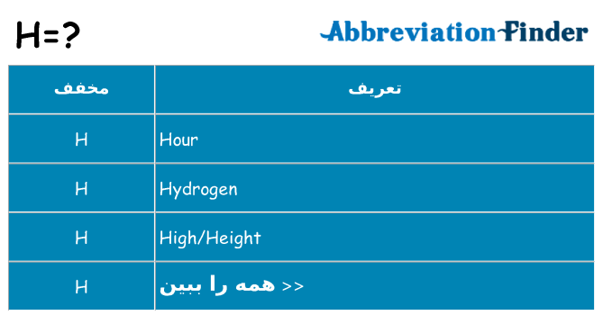 چه h برای ایستادن؟