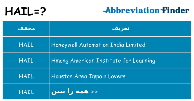 چه hail برای ایستادن؟