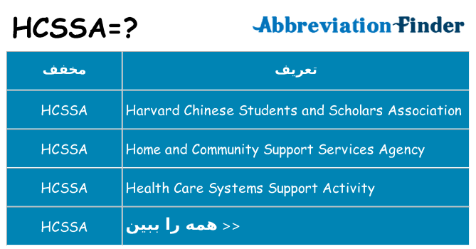 چه hcssa برای ایستادن؟
