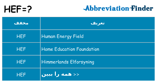 چه hef برای ایستادن؟
