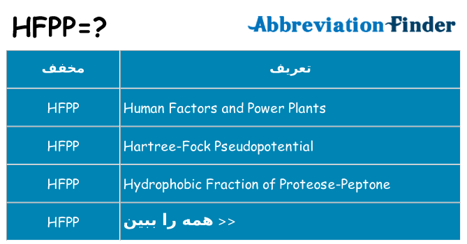 چه hfpp برای ایستادن؟