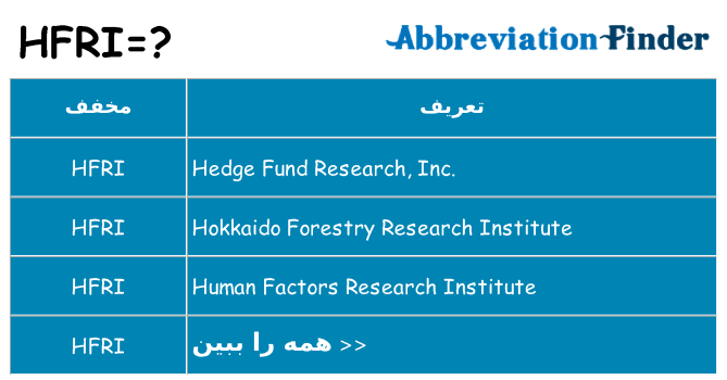 چه hfri برای ایستادن؟