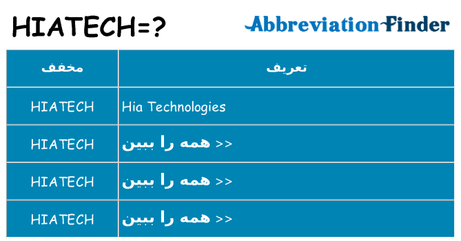 چه hiatech برای ایستادن؟