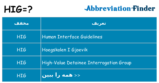 چه hig برای ایستادن؟