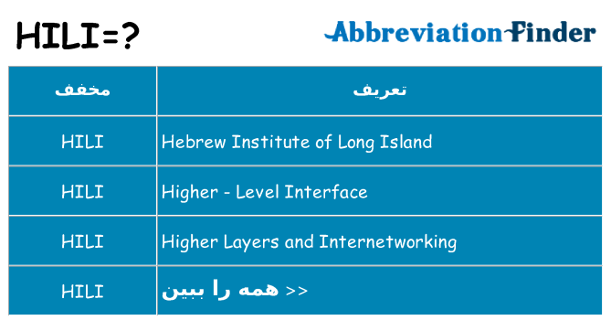 چه hili برای ایستادن؟