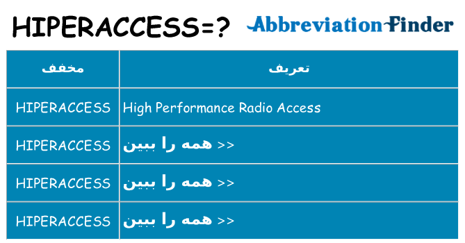 چه hiperaccess برای ایستادن؟
