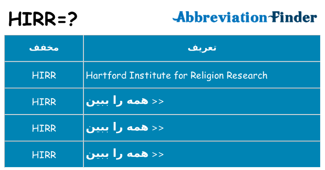 چه hirr برای ایستادن؟