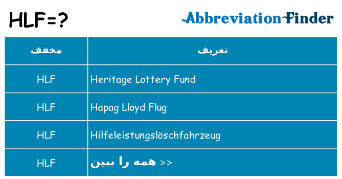 چه hlf برای ایستادن؟