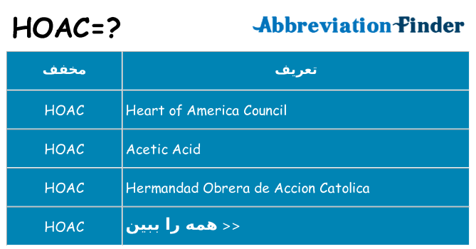 چه hoac برای ایستادن؟