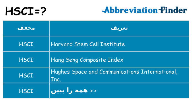 چه hsci برای ایستادن؟