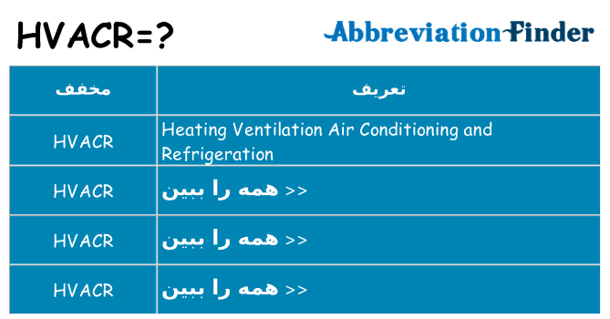 چه hvacr برای ایستادن؟
