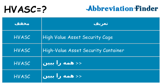 چه hvasc برای ایستادن؟