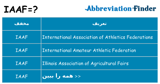 چه iaaf برای ایستادن؟