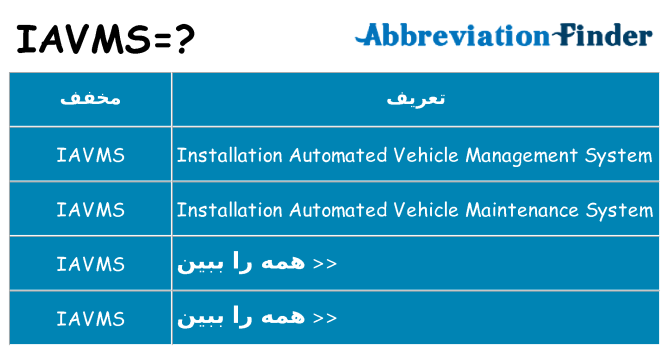 چه iavms برای ایستادن؟