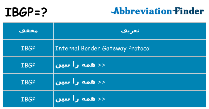 چه ibgp برای ایستادن؟