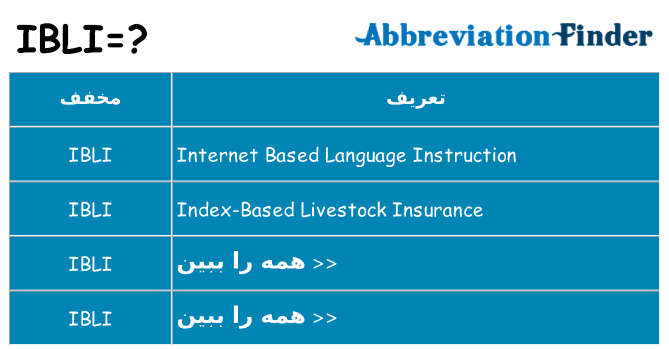 چه ibli برای ایستادن؟