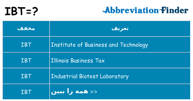 چه ibt برای ایستادن؟