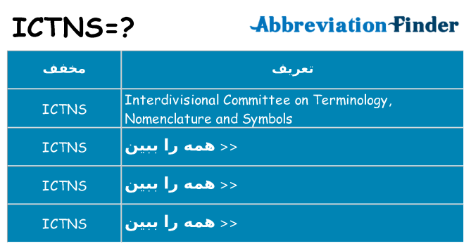 چه ictns برای ایستادن؟