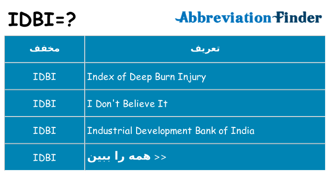 چه idbi برای ایستادن؟