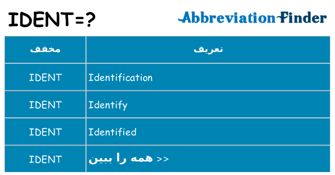 چه ident برای ایستادن؟