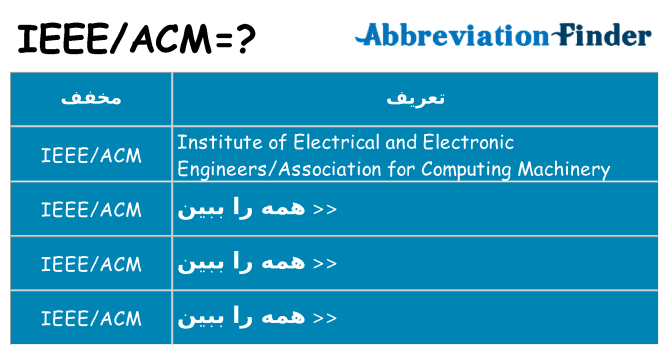 چه ieeeacm برای ایستادن؟