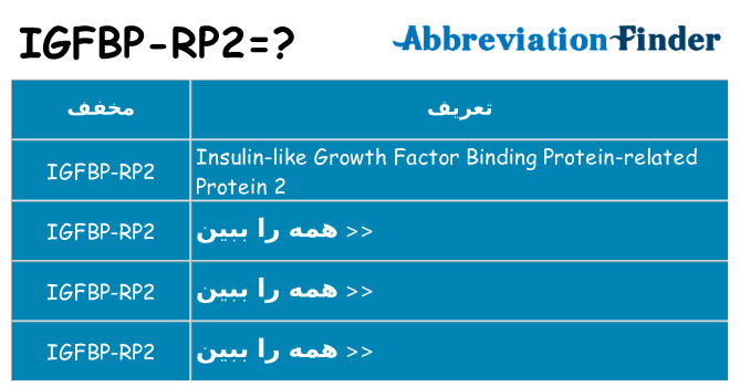 چه igfbp-rp2 برای ایستادن؟
