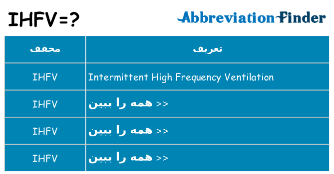 چه ihfv برای ایستادن؟