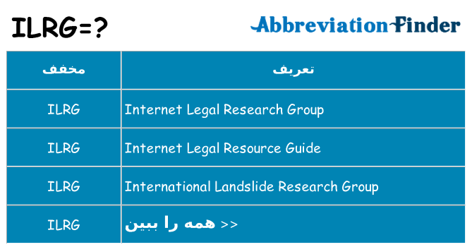 چه ilrg برای ایستادن؟