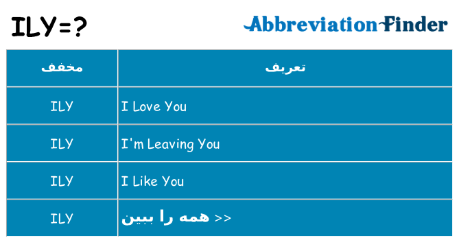 چه ily برای ایستادن؟